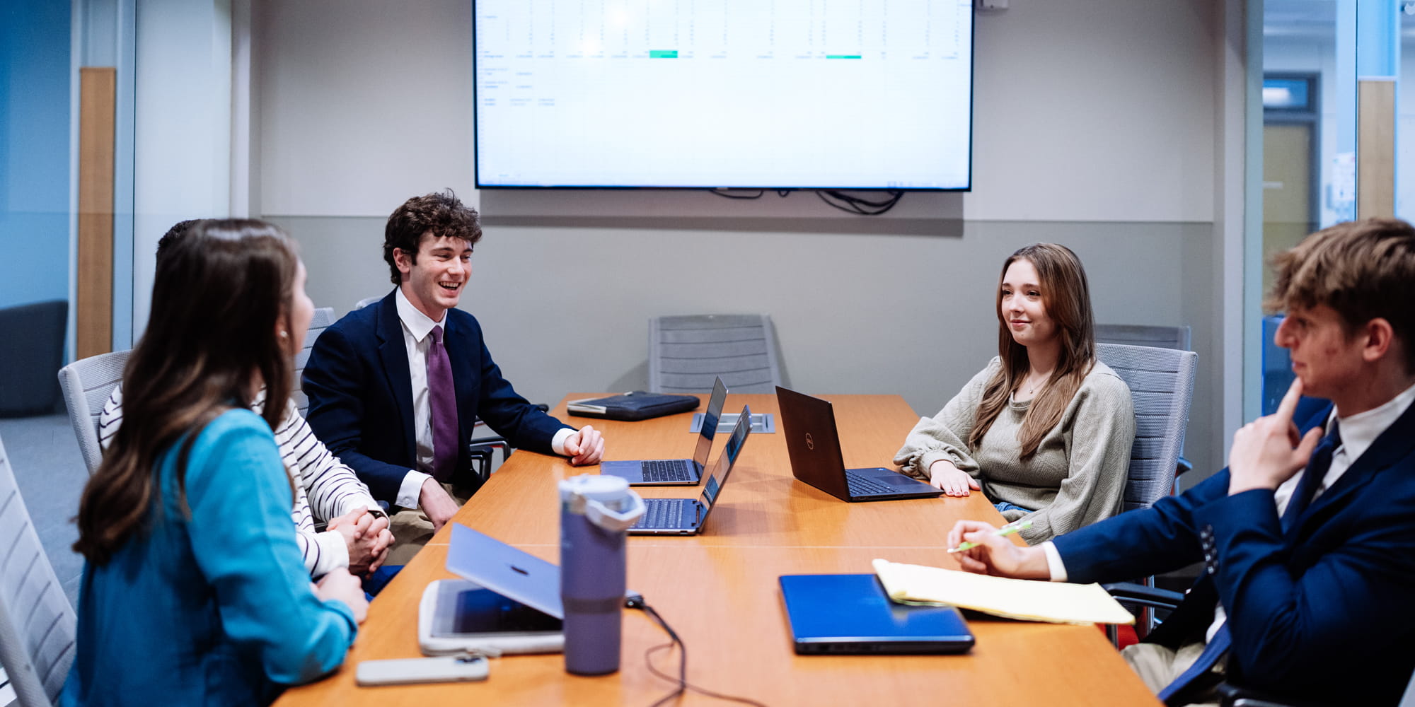 Students Meeting In Board Room