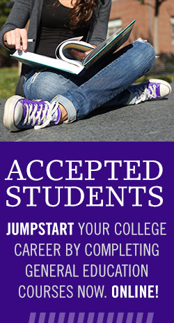Accepted Students Jumpstart your college by completing general education courses now online.