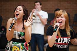 Singers performing